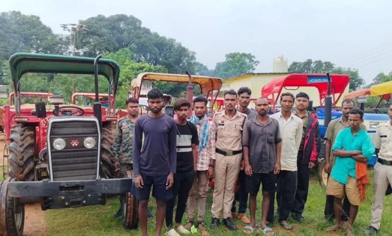 छत्तीसगढ़राज्य अवैध रेत उत्खनन पर प्रशासन की सख्ती,14 ट्रैक्टर जब्ती की कार्रवाई