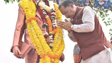 मुख्यमंत्री श्री विष्णुदेव साय ने संविधान दिवस के अवसर पर डॉ. भीमराव अंबेडकर की प्रतिमा पर माल्यार्पण कर किया नमन