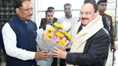 मुख्यमंत्री श्री विष्णुदेव साय ने केंद्रीय स्वास्थ्य एवं परिवार कल्याण मंत्री श्री जे पी नड्डा का किया आत्मीय स्वागत