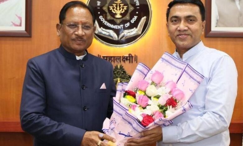 मुख्यमंत्री श्री विष्णुदेव साय ने गोवा के मुख्यमंत्री डॉ. प्रमोद सावंत से की सौजन्य भेंट