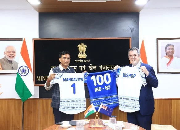 भारत और न्यूजीलैंड ने 2026 में खेल संबंधों के 100 वर्ष पूरे, खेलों में सहयोग के विस्तार पर चर्चा की