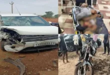तेज रफ्तार कार और बाइक की टक्कर से 3 दोस्तों की दर्दनाक मौत