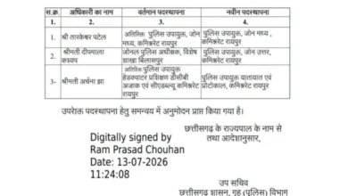 रायपुर में तीन पुलिस अधिकारियों की नई पोस्टिंग, जानें किसे क्या मिला