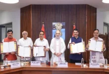 अमित शाह की मौजूदगी में नर्मदा अवार्ड लाभार्थी राज्यों महाराष्ट्र, गुजरात, राजस्थान और मध्य प्रदेश के बीच लंबित भुगतान के निपटारे पर ऐतिहासिक समझौता