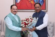 मुख्यमंत्री श्री विष्णु देव साय ने केंद्रीय स्वास्थ्य मंत्री श्री जे.पी. नड्डा से की सौजन्य भेंट