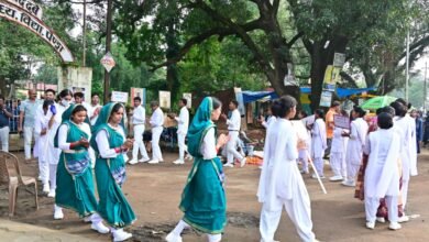 सेवा संकल्प अभियान के तहत नुक्कड़ नाटक और रंगोली से विद्यार्थियों ने दिया जागरूकता एवं राष्ट्र निर्माण का संदेश