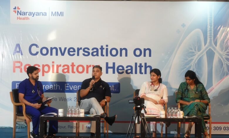 MMI Narayana Hospital, Raipur में फेफड़ों की सेहत और सांस से जुड़ी बीमारियों पर जागरूकता कार्यक्रम