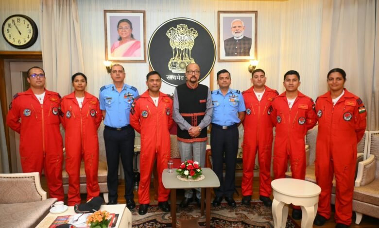 राज्यपाल श्री रमेन डेका से एयर ऑफिसर कमांडिंग श्री नंदा कुमार बाला ने की सौजन्य भेंट